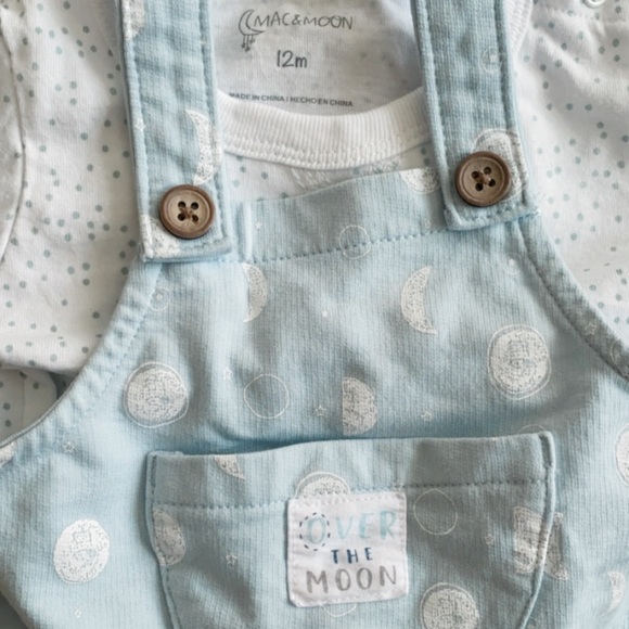 Mac & Moon 12 mo overall set - Picture 3 of 3